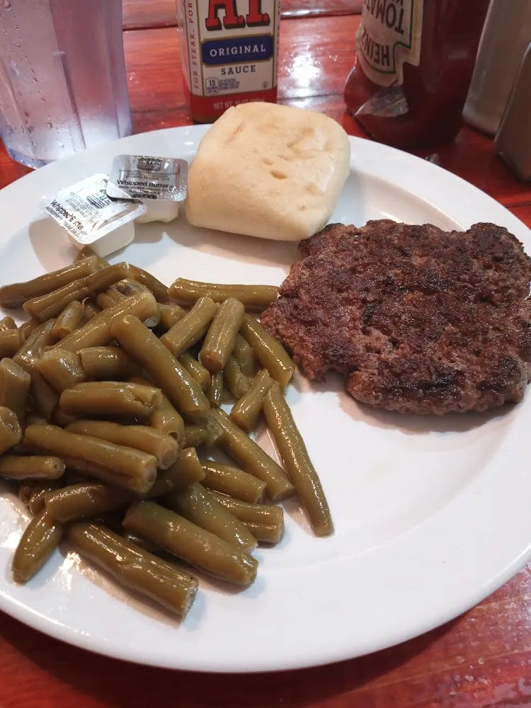 Hamburger Steak Green Beans Roll